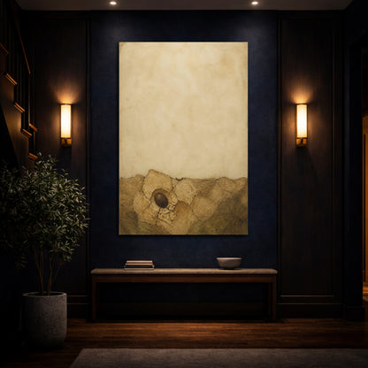 Mockup 4. Wabi Sabi Seed In Clay shown as canvas print