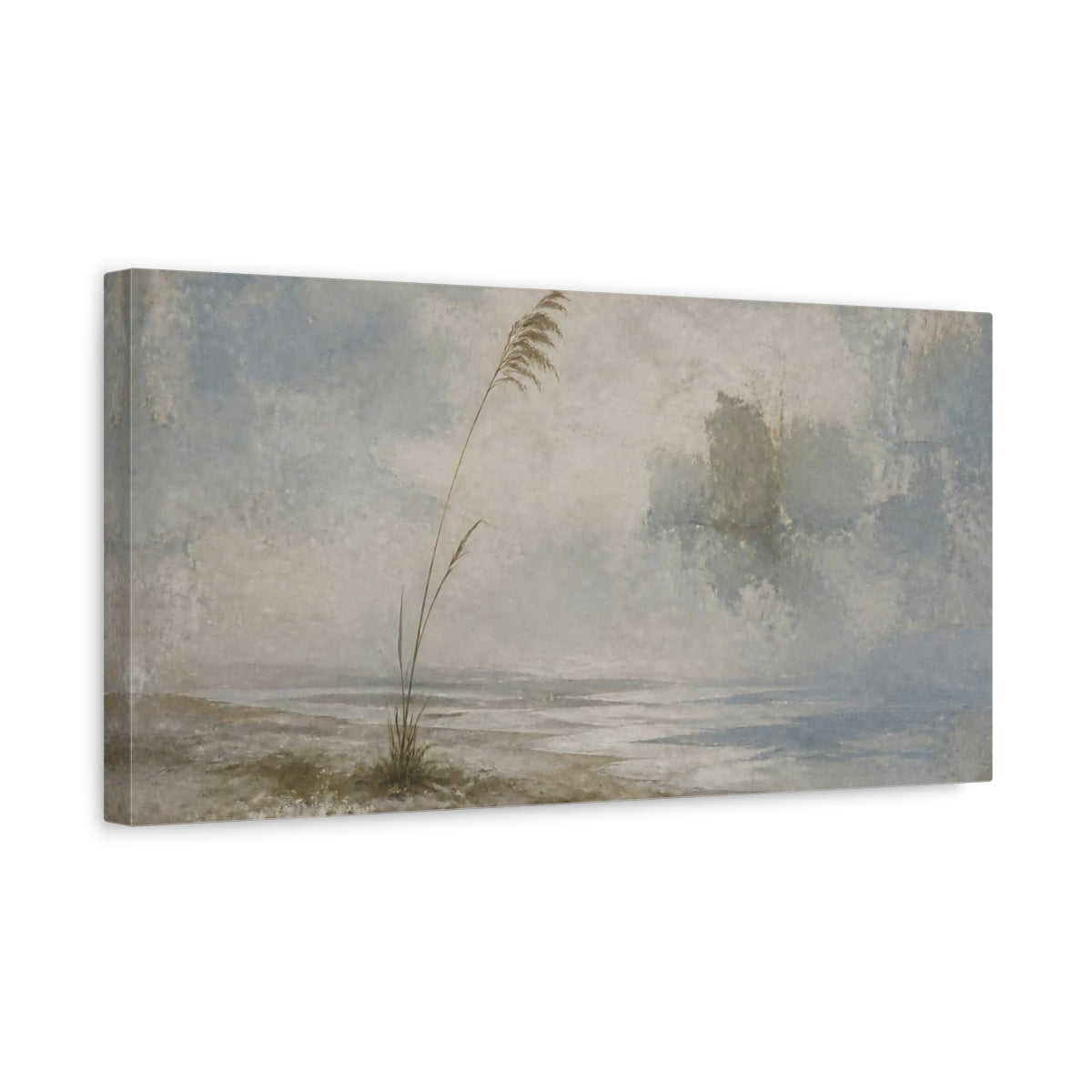 Side Mockup 3. Wabi Sabi Solitary Reed shown as canvas print