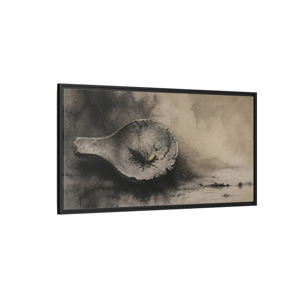Side Mockup 5. Wabi Sabi Spoon Rest shown as framed canvas print