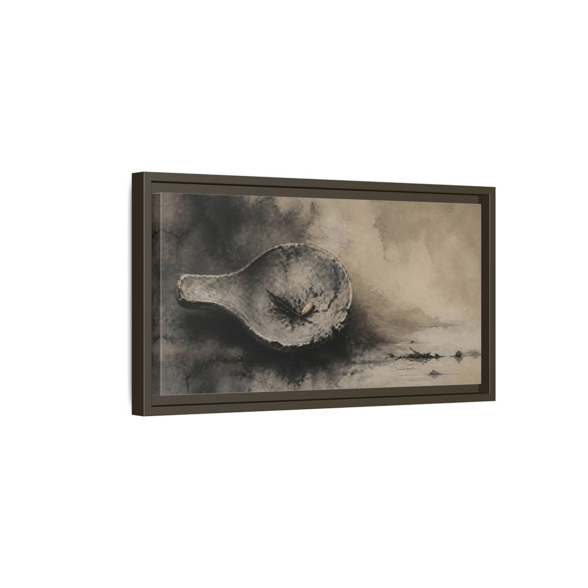 Side Mockup 7. Wabi Sabi Spoon Rest shown as framed canvas print