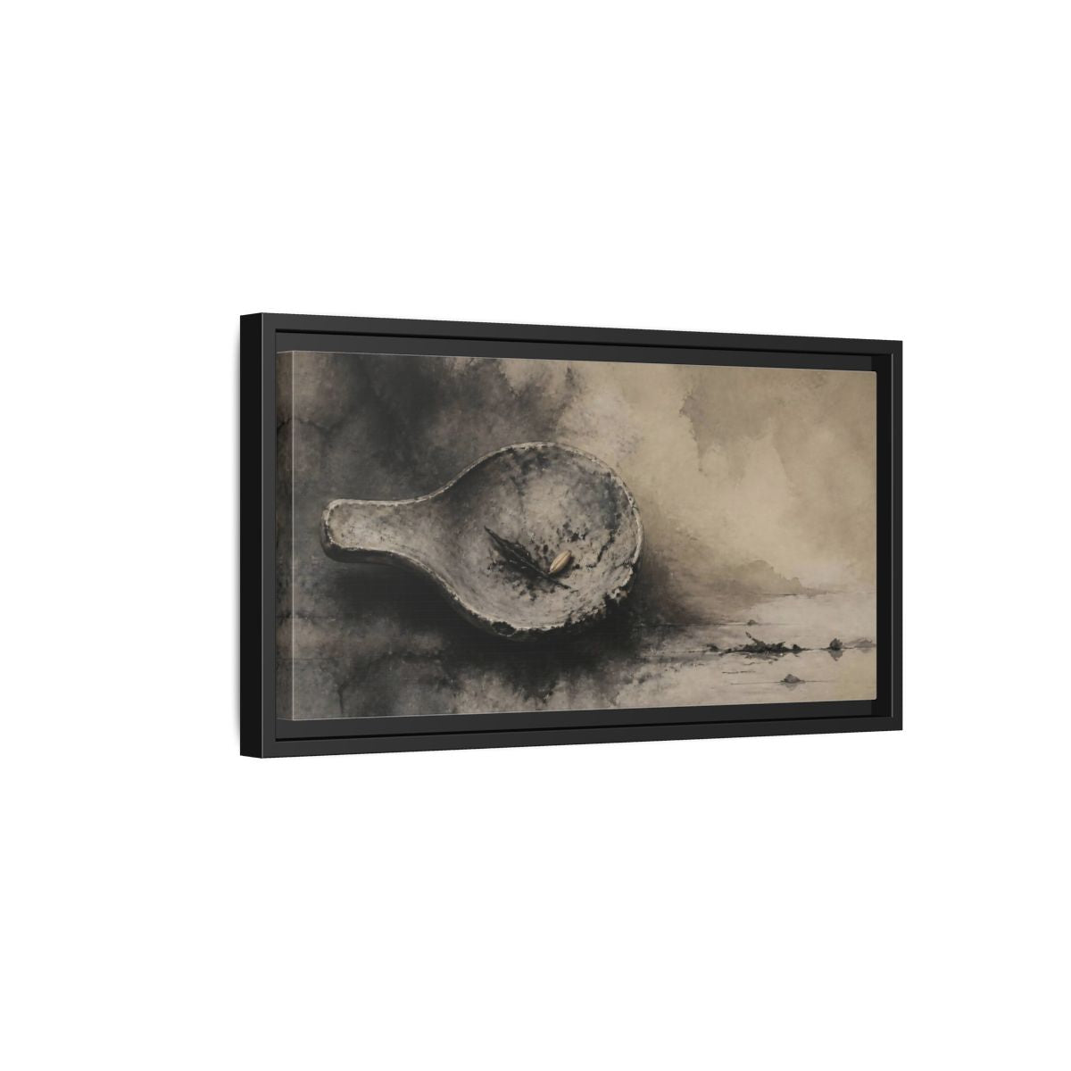 Side Mockup 8. Wabi Sabi Spoon Rest shown as framed canvas print