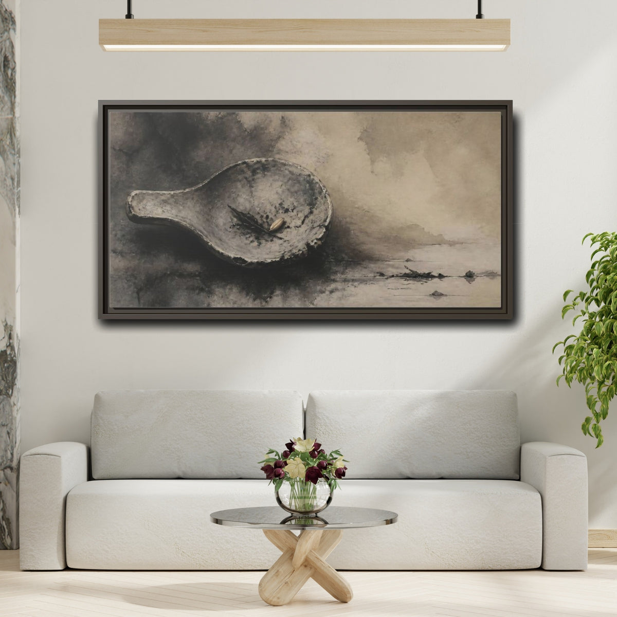 Mockup 2. Wabi Sabi Spoon Rest shown as framed canvas print