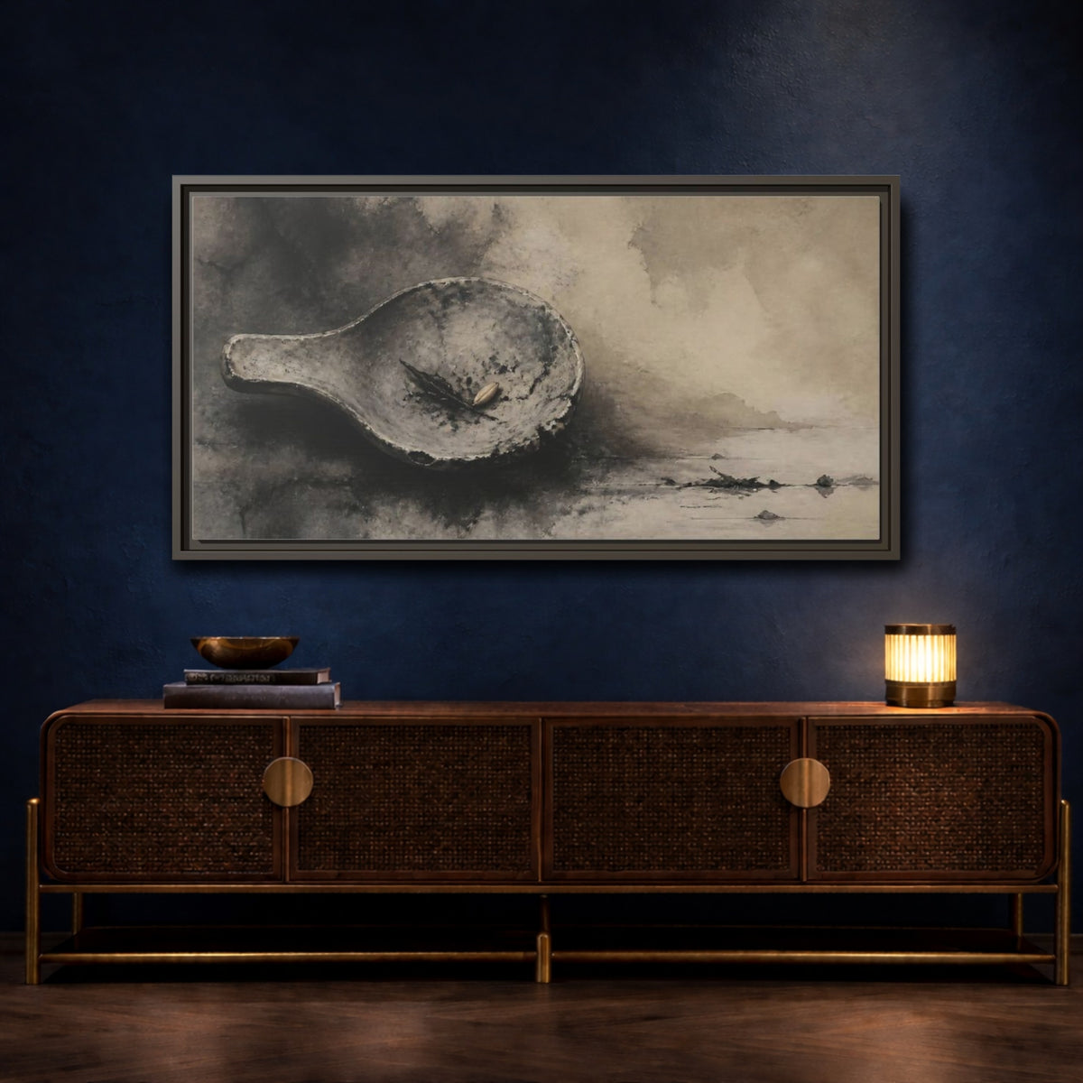 Mockup 4. Wabi Sabi Spoon Rest shown as framed canvas print