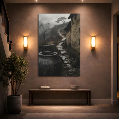 Mockup 2. Wabi Sabi Water Jar shown as canvas print