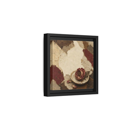 Side Mockup 3. Wabi Sabi Wilted Camellia shown as framed canvas print