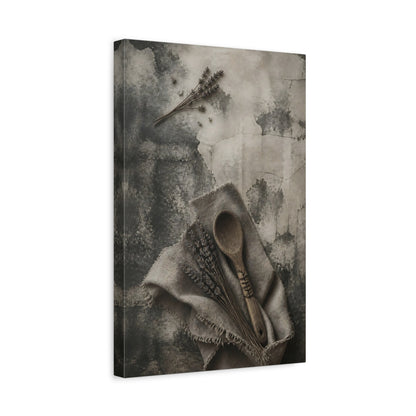 Side Mockup 4. Wabi Sabi Wooden Spoon shown as canvas print