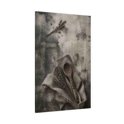 Side Mockup 1. Wabi Sabi Wooden Spoon shown as canvas print