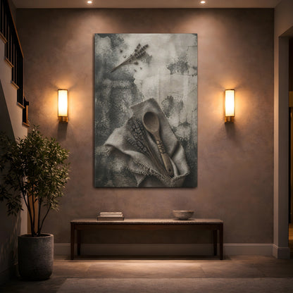 Mockup 2. Wabi Sabi Wooden Spoon shown as canvas print