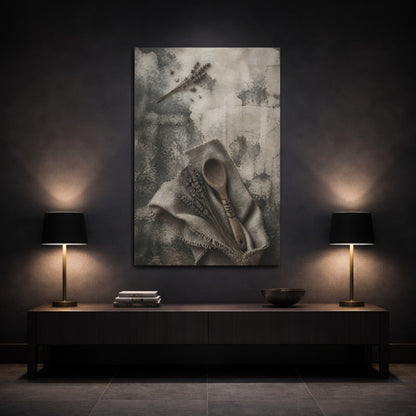 Mockup 3. Wabi Sabi Wooden Spoon shown as canvas print