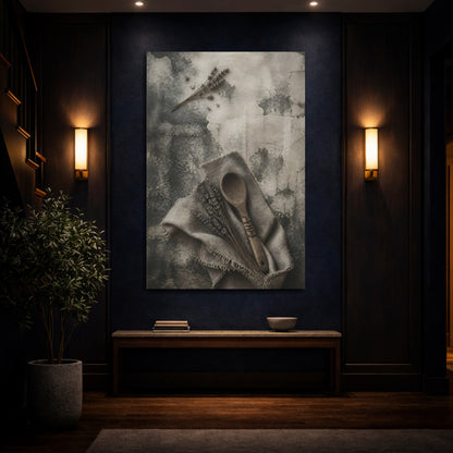 Mockup 4. Wabi Sabi Wooden Spoon shown as canvas print