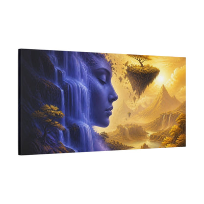 Main Mockup. Waterfall Face Illusion shown as canvas print