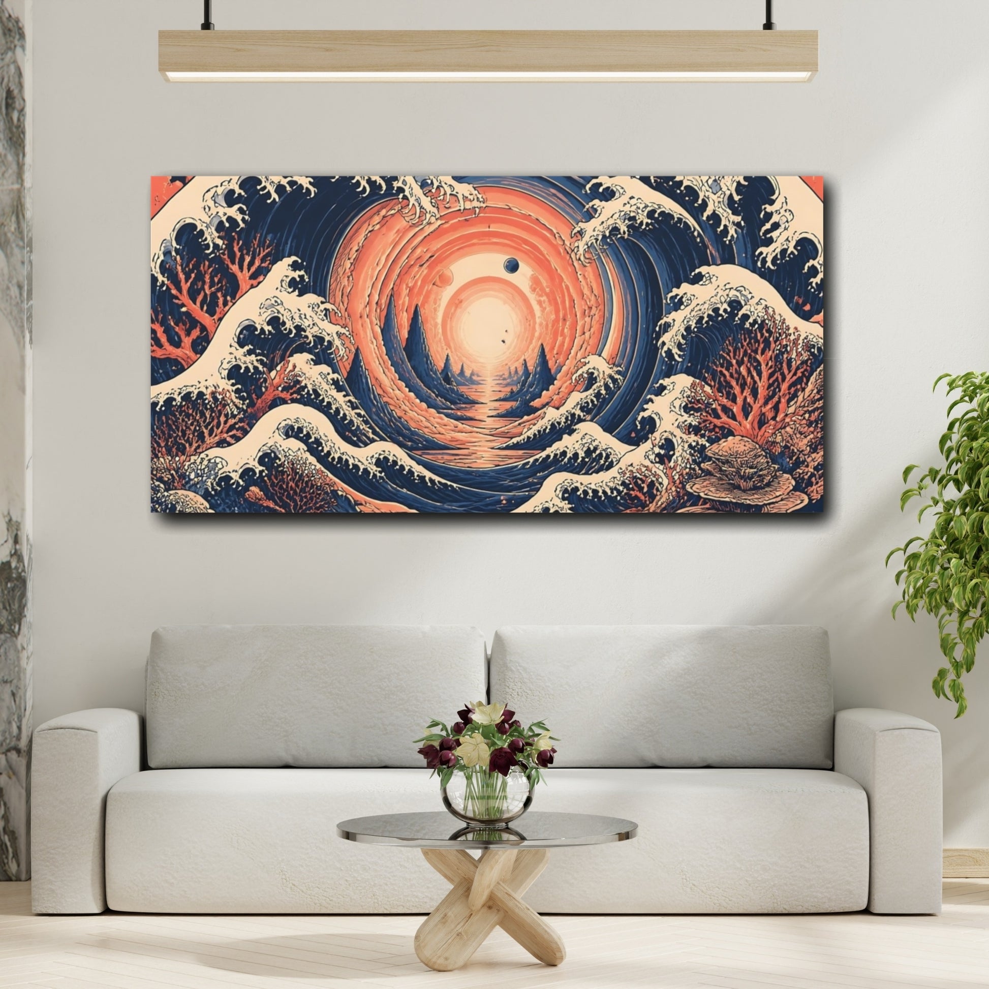 Mockup 2. Wave Illusion Portal shown as canvas print