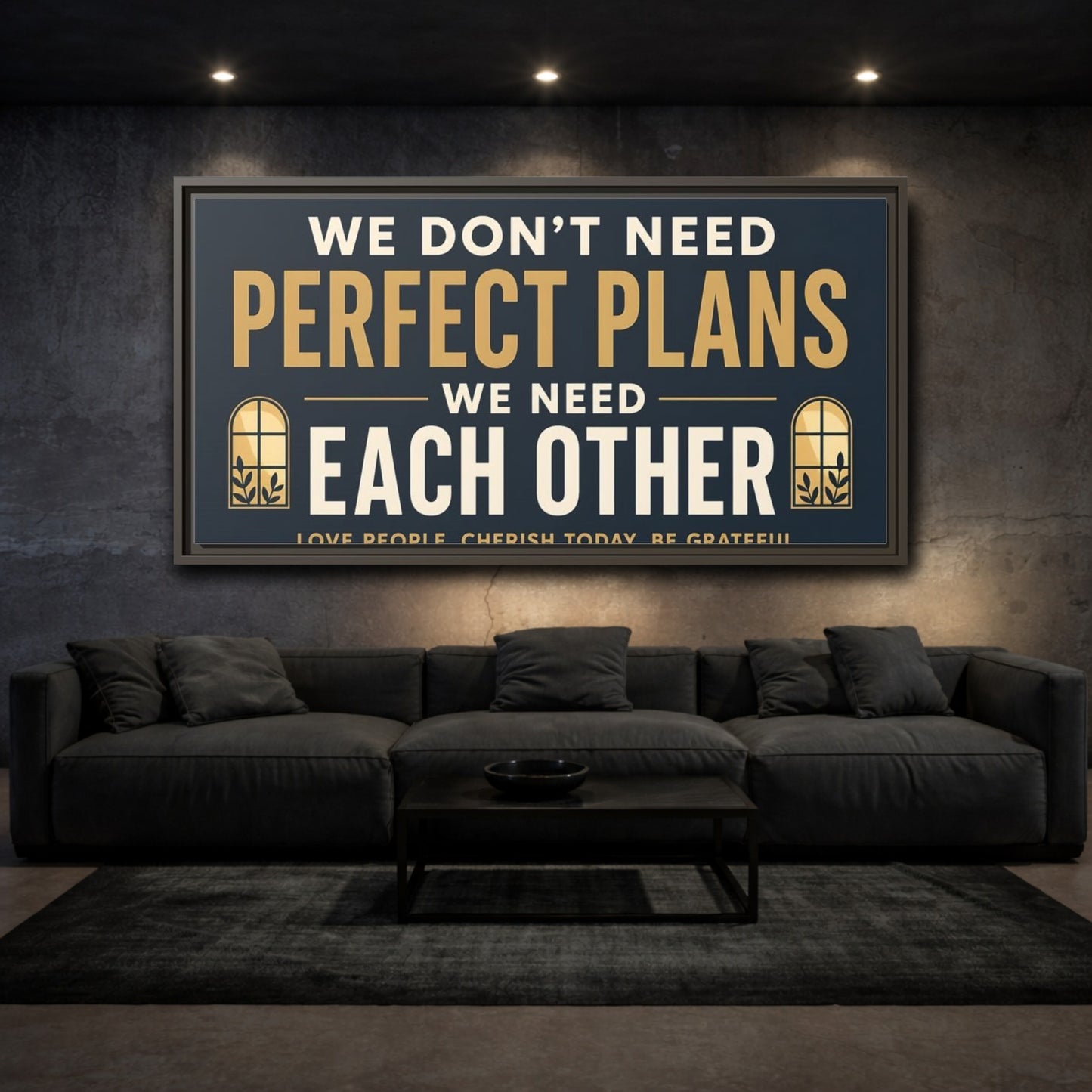 Mockup 3. We Need Each Other Quote shown as framed canvas print