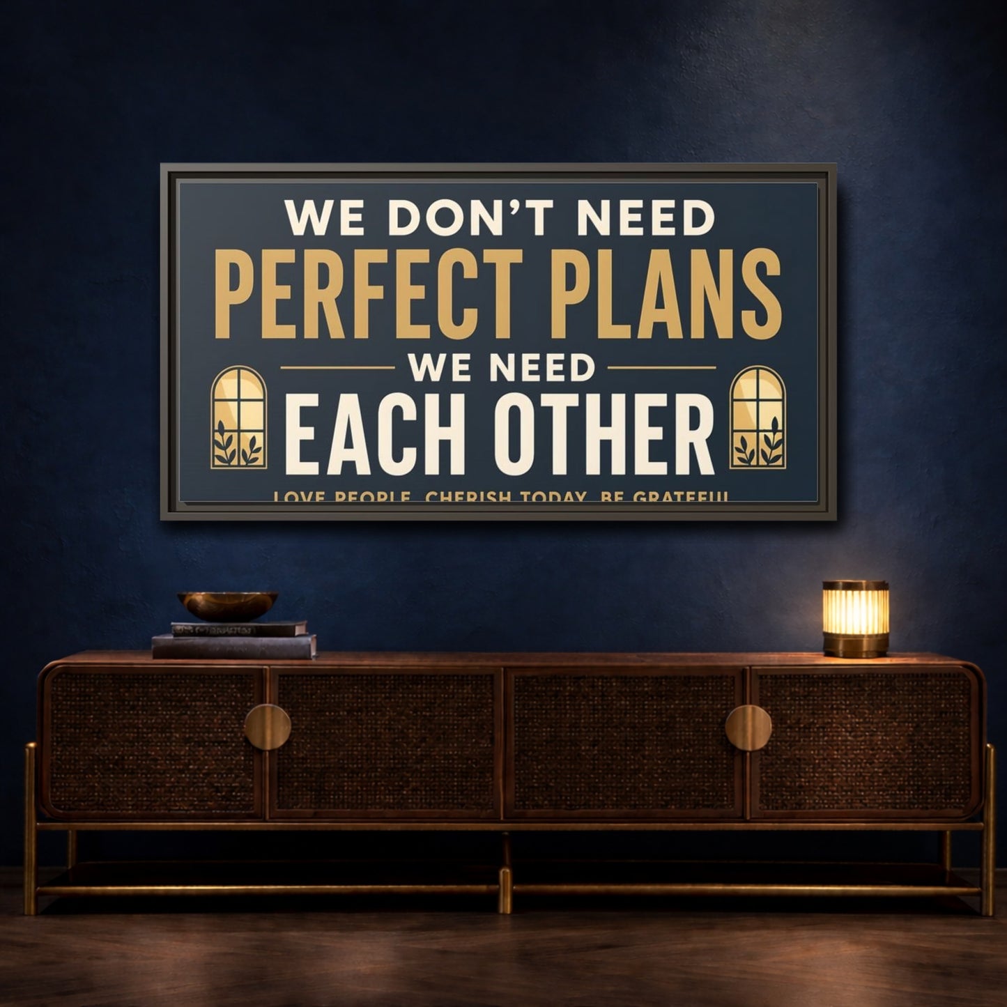 Mockup 4. We Need Each Other Quote shown as framed canvas print