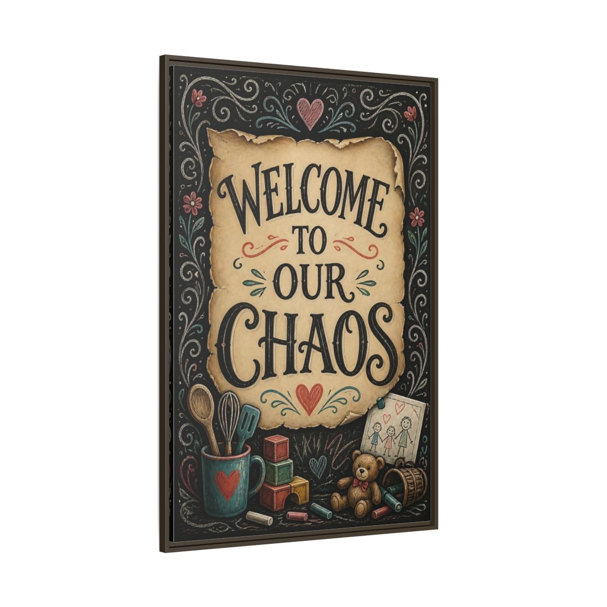Side Mockup 8. Welcome Quote Sign shown as framed canvas print