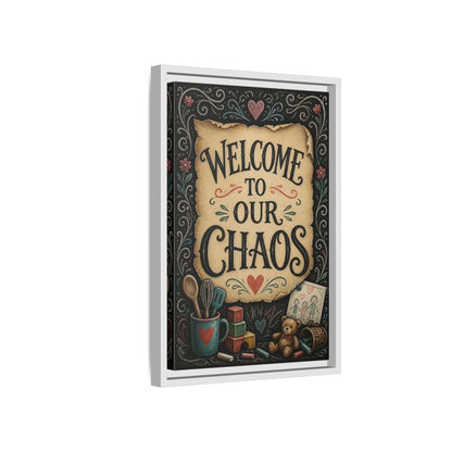 Side Mockup 4. Welcome Quote Sign shown as framed canvas print