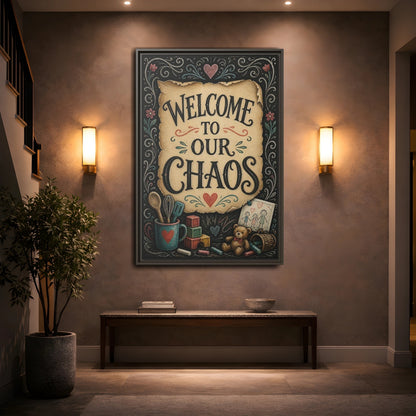 Mockup 2. Welcome Quote Sign shown as framed canvas print