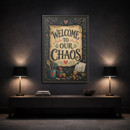 Mockup 3. Welcome Quote Sign shown as framed canvas print