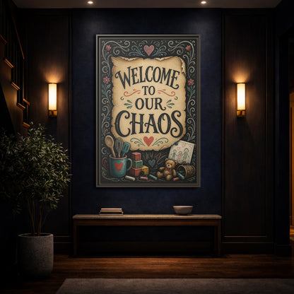 Mockup 4. Welcome Quote Sign shown as framed canvas print