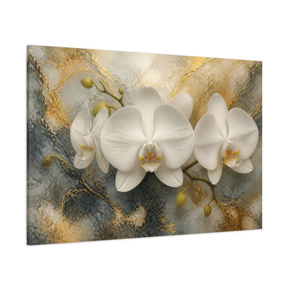 Side Mockup 1. White Orchid Flower Elegance shown as canvas print