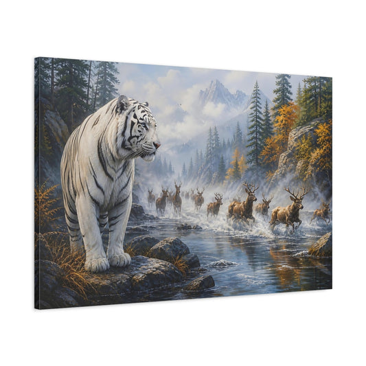 Main Mockup. White Tiger River Crossing shown as canvas print