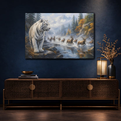 Mockup 4. White Tiger River Crossing shown as canvas print