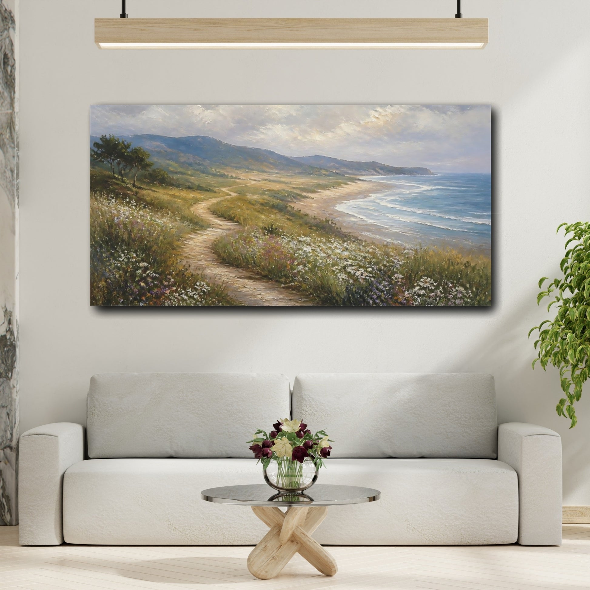 Mockup 2. Wildflower Coastal Path shown as canvas print
