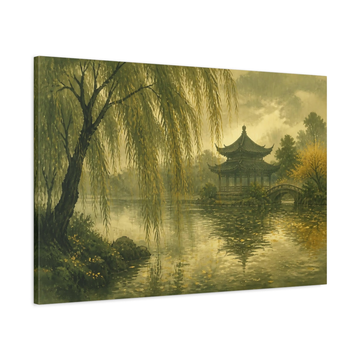 Main Mockup. Willow By Temple Pond shown as canvas print
