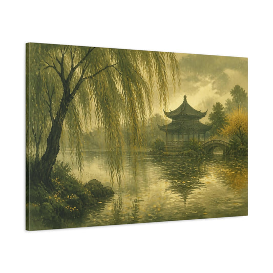 Main Mockup. Willow By Temple Pond shown as canvas print