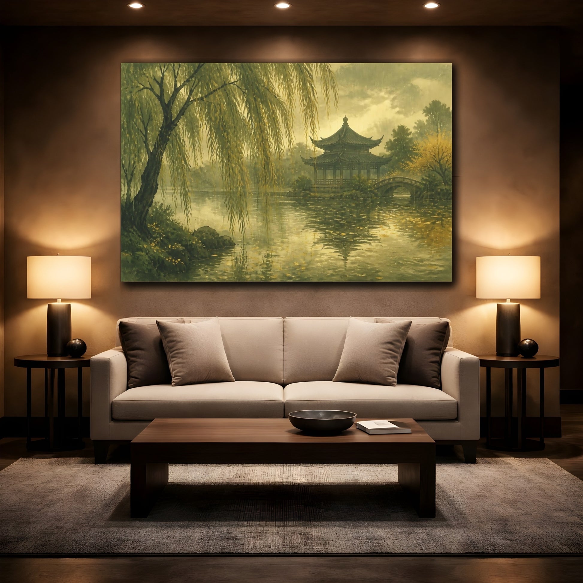 Mockup 2. Willow By Temple Pond shown as canvas print
