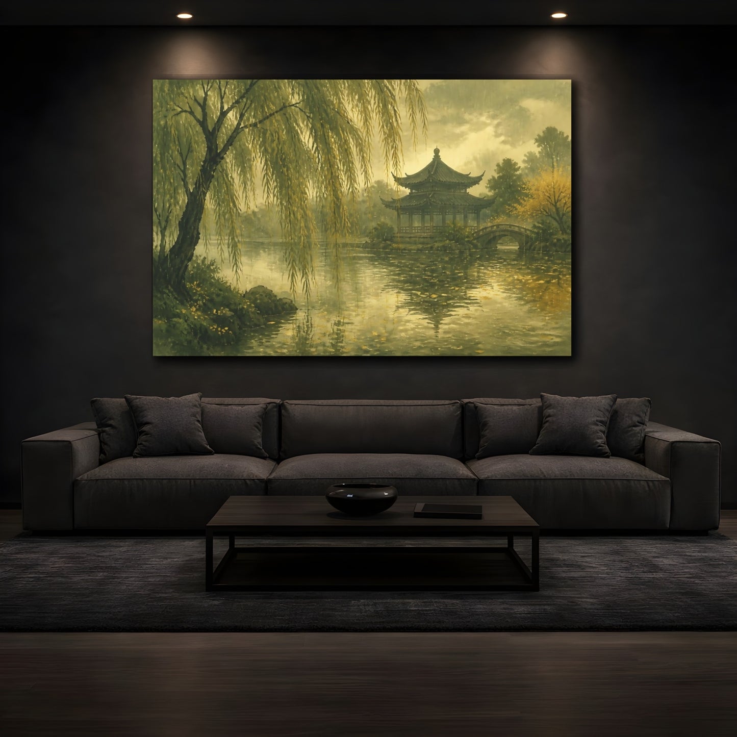 Mockup 3. Willow By Temple Pond shown as canvas print
