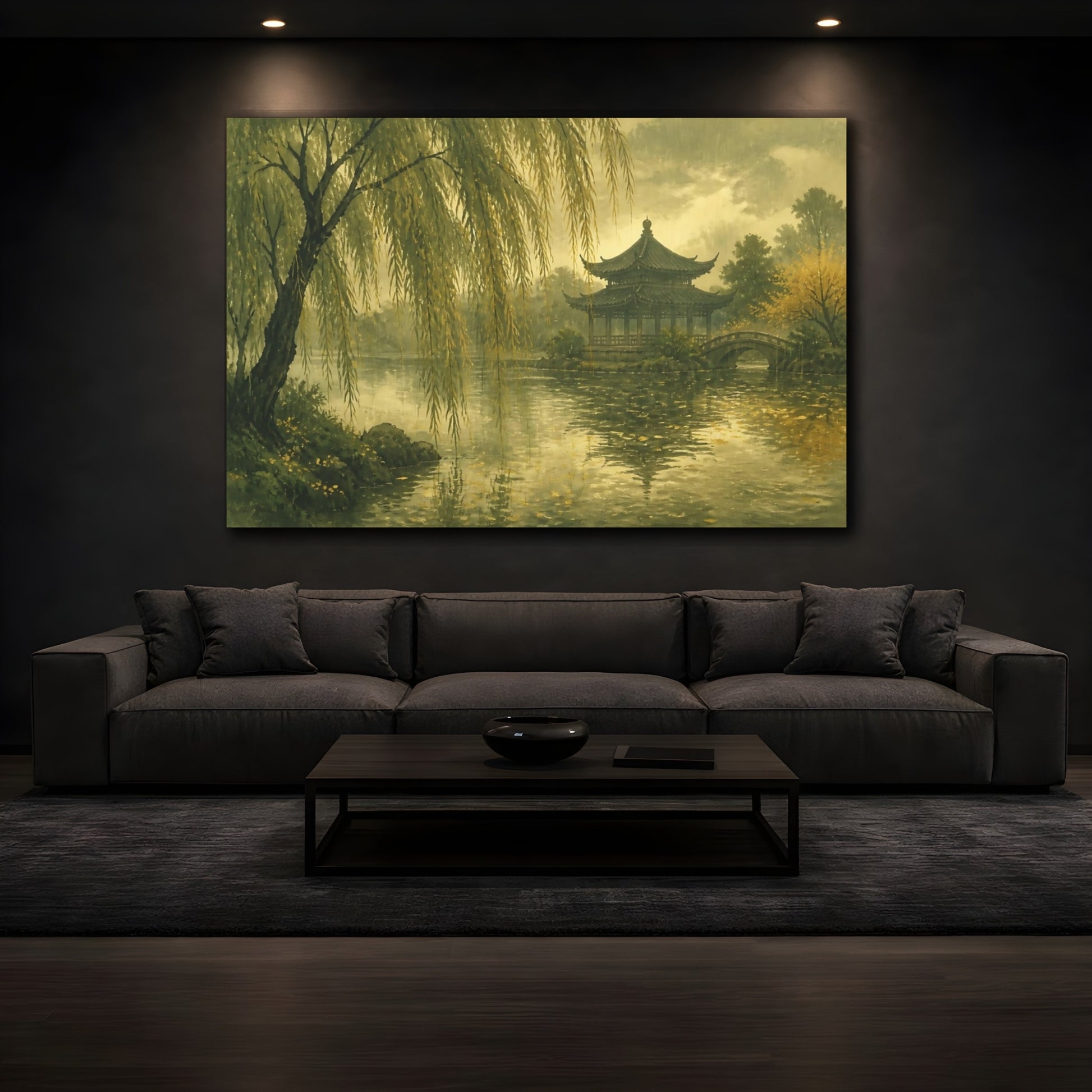 Mockup 3. Willow By Temple Pond shown as canvas print