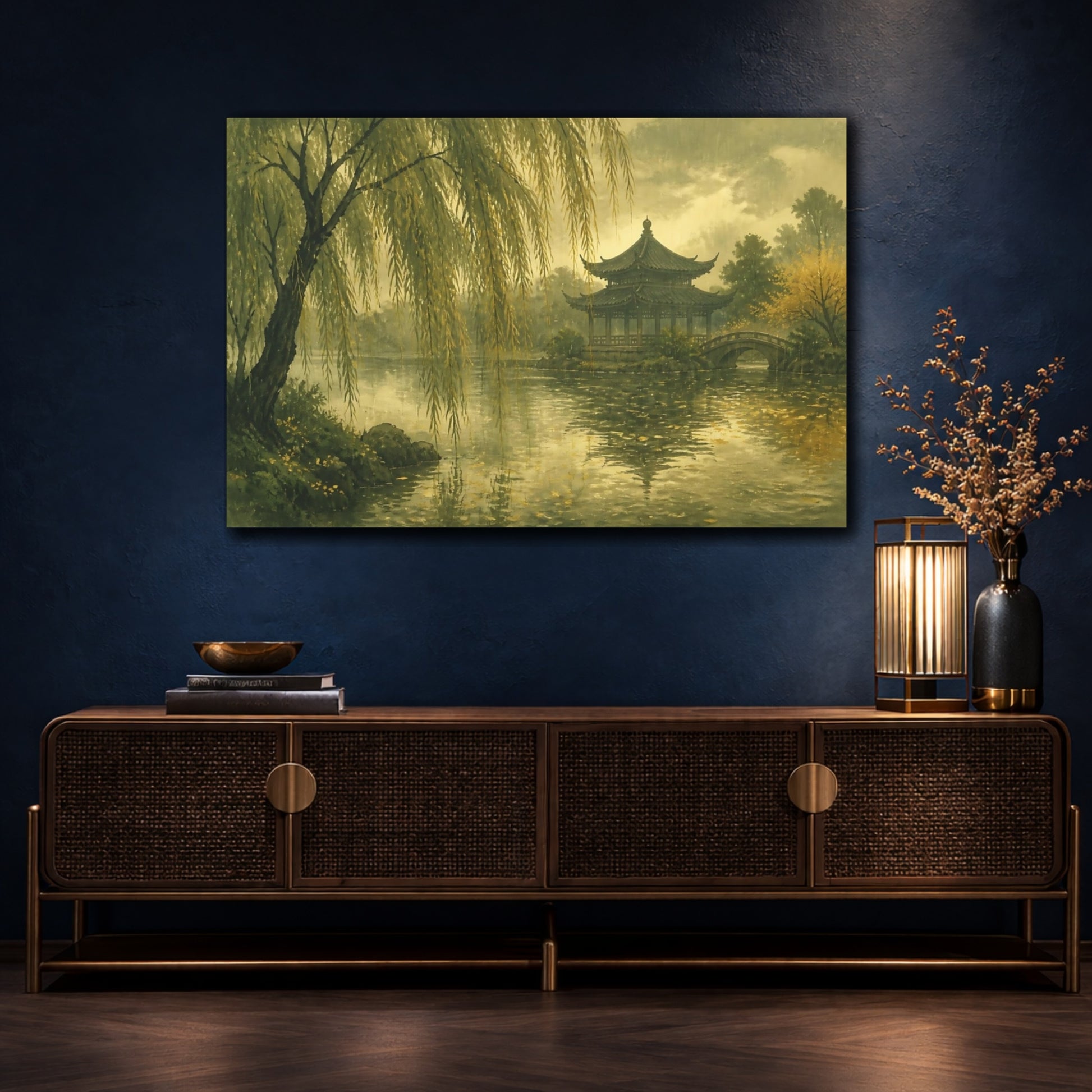 Mockup 4. Willow By Temple Pond shown as canvas print