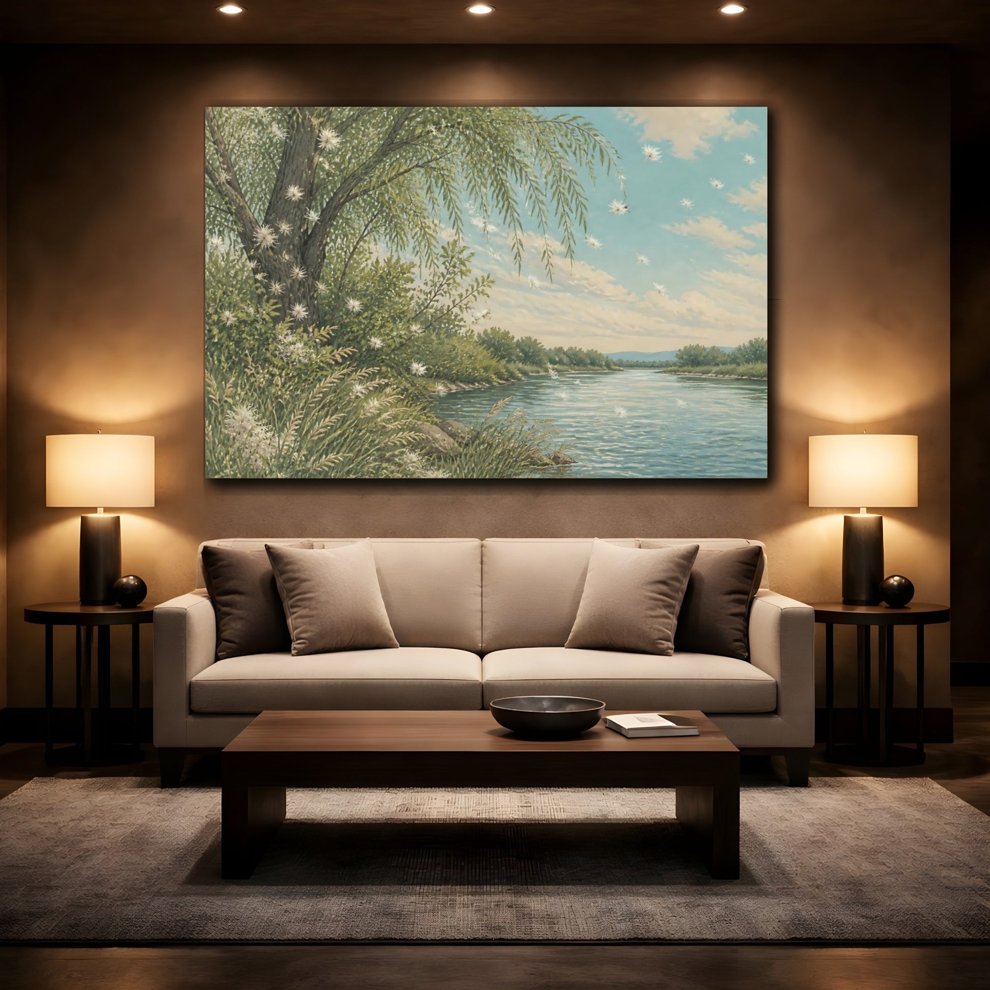 Mockup 2. Willow Seed Drift shown as canvas print