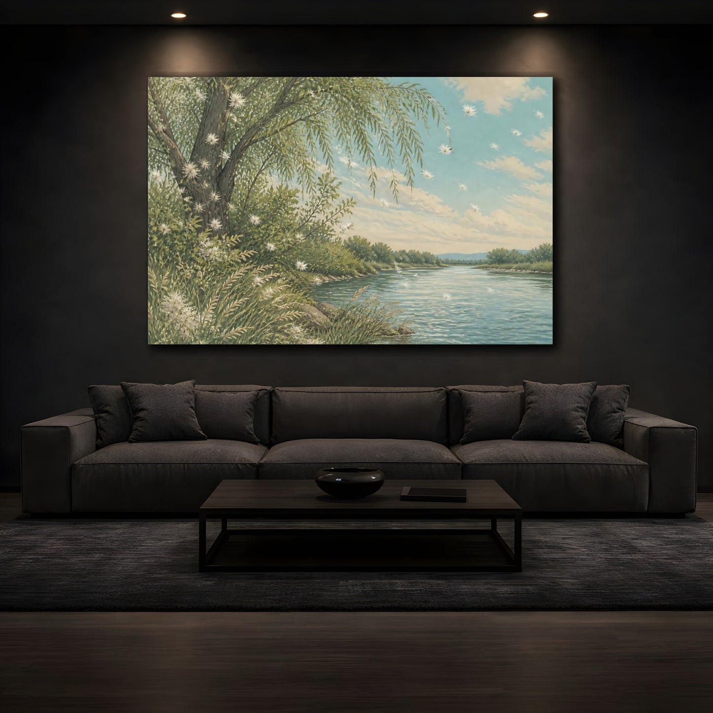 Mockup 3. Willow Seed Drift shown as canvas print