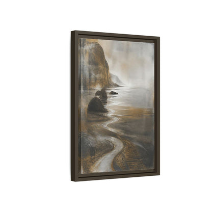 Side Mockup 5. Winding Rocky Coastline shown as framed canvas print