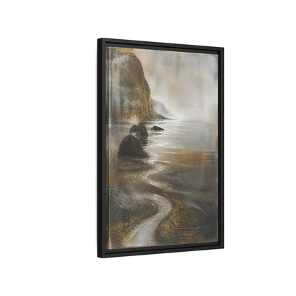 Side Mockup 3. Winding Rocky Coastline shown as framed canvas print