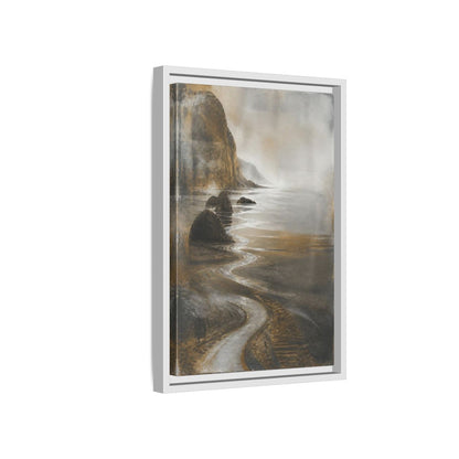 Side Mockup 4. Winding Rocky Coastline shown as framed canvas print
