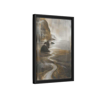 Side Mockup 6. Winding Rocky Coastline shown as framed canvas print