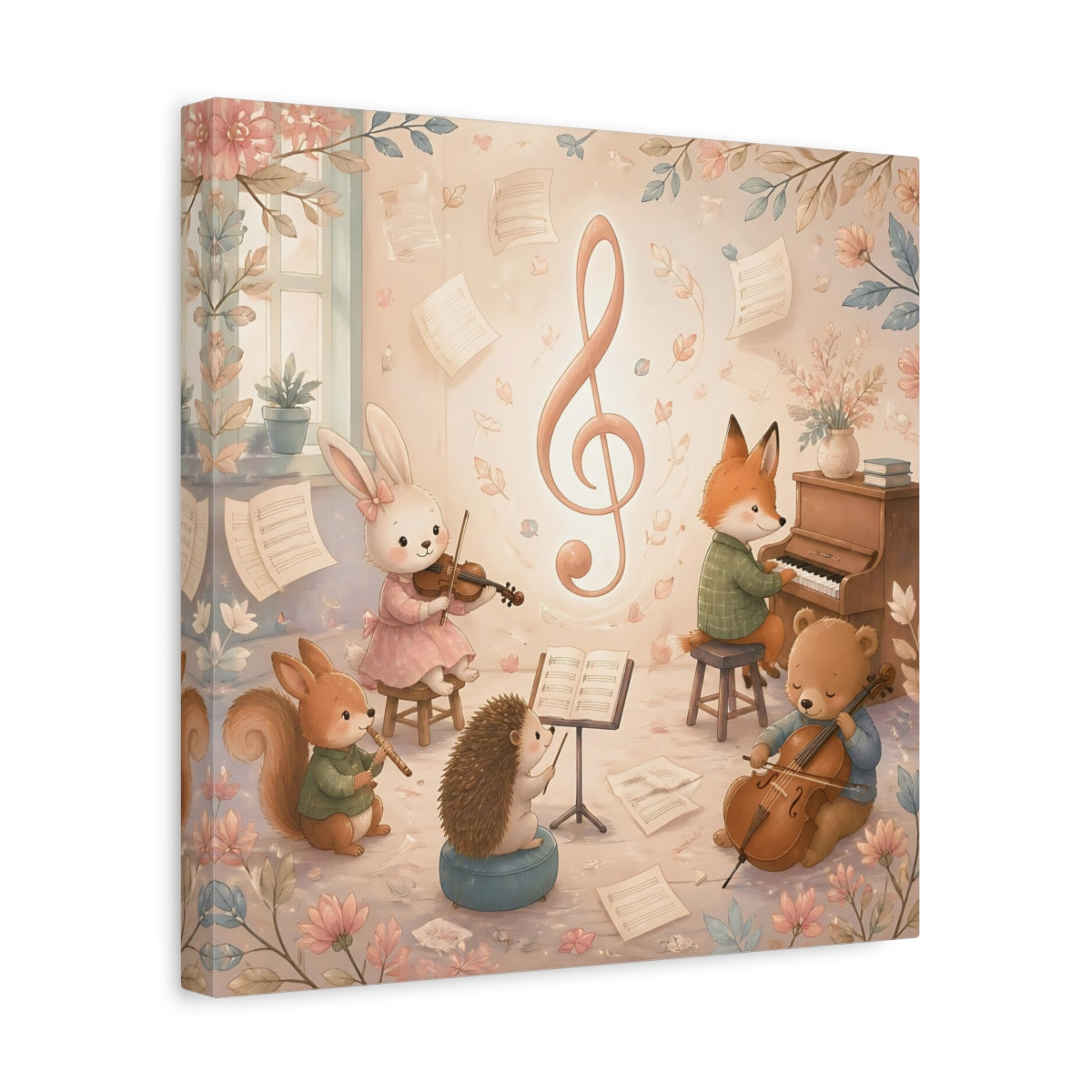 Side Mockup 7. Woodland Music Ensemble shown as canvas print