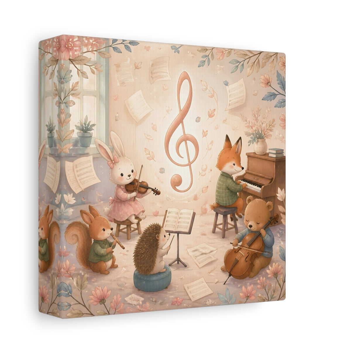 Side Mockup 2. Woodland Music Ensemble shown as canvas print