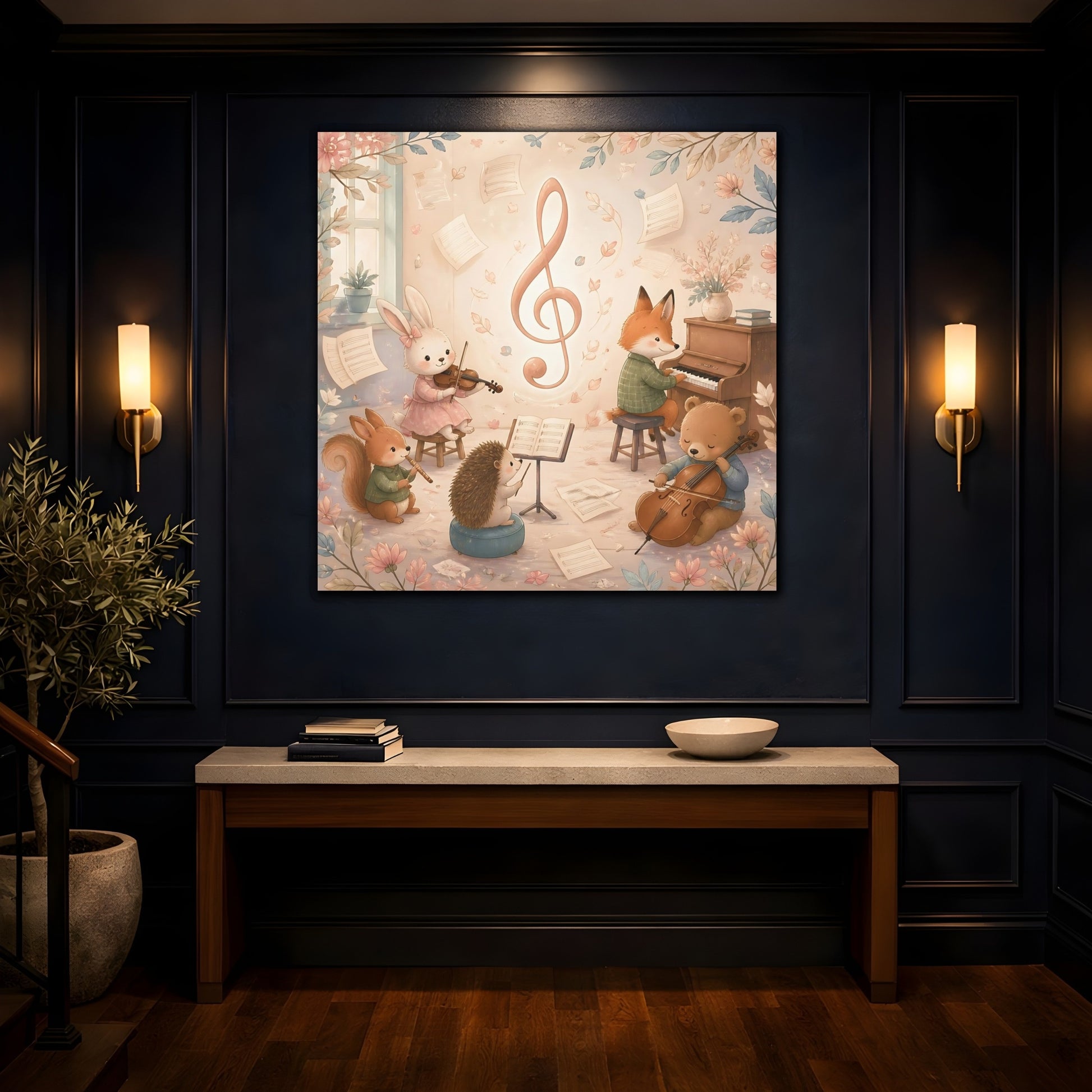 Mockup 4. Woodland Music Ensemble shown as canvas print