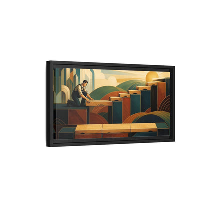 Side Mockup 8. Worker Motivation Steps shown as framed canvas print