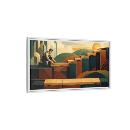 Side Mockup 1. Worker Motivation Steps shown as framed canvas print