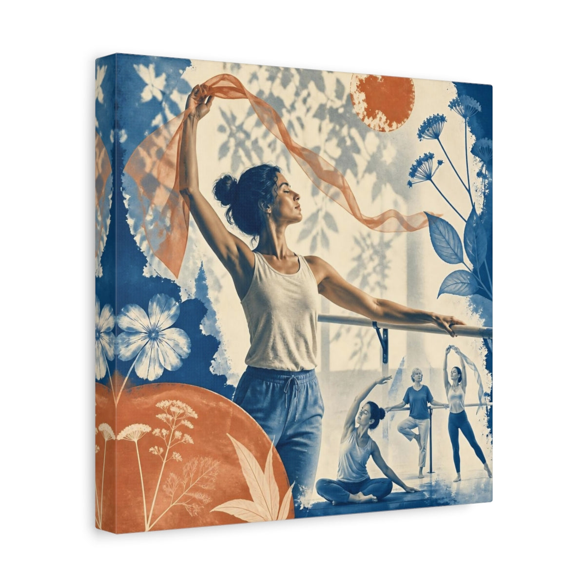 Side Mockup 8. Yoga Flow Silhouette shown as canvas print