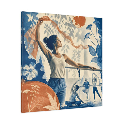 Side Mockup 1. Yoga Flow Silhouette shown as canvas print