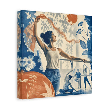Side Mockup 9. Yoga Flow Silhouette shown as canvas print