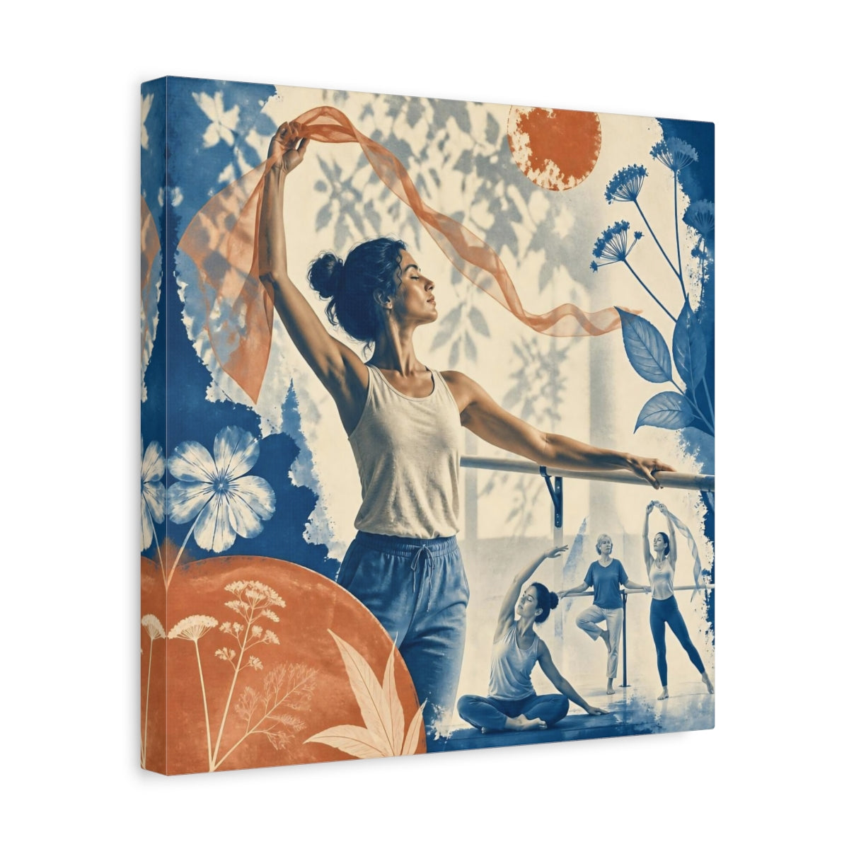 Side Mockup 7. Yoga Flow Silhouette shown as canvas print