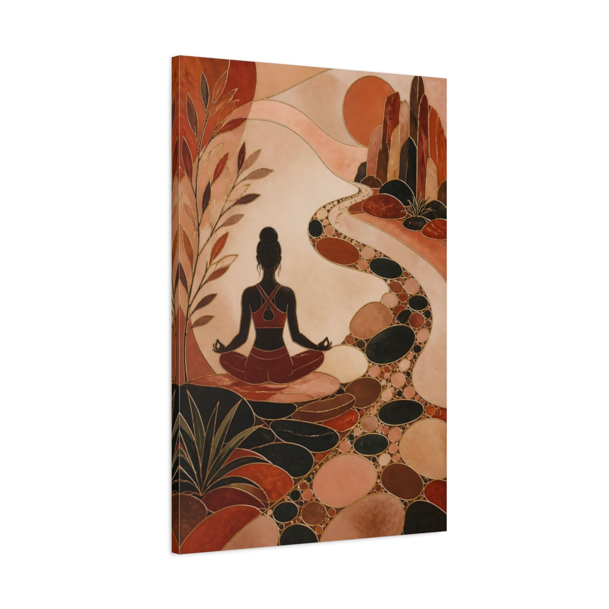 Main Mockup. Yoga Meditation Path shown as canvas print