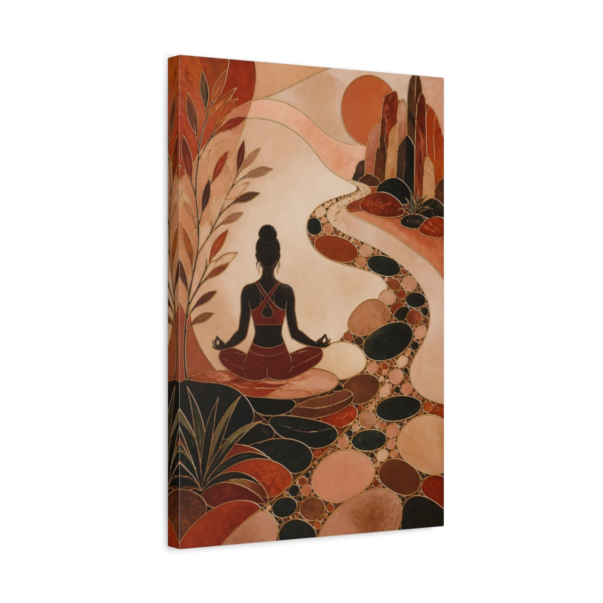 Side Mockup 3. Yoga Meditation Path shown as canvas print